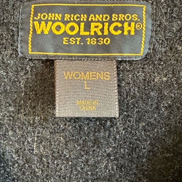 Woolrich Navy 100% Wool Button Up Winter Scene Cottagecore Festive Vest Sz L - Picture 2 of 9